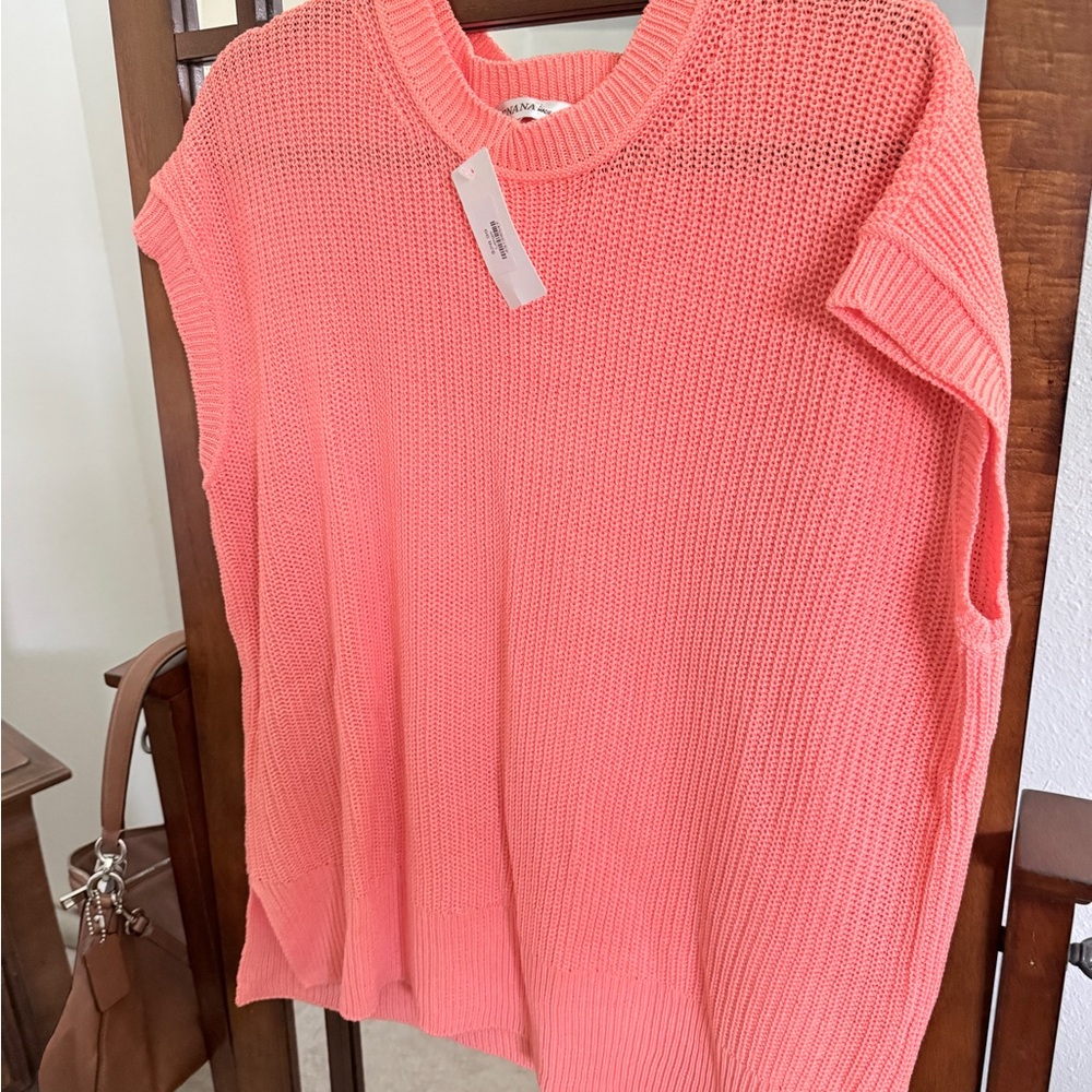 NWT Zenana Orange sleeveless sweater
